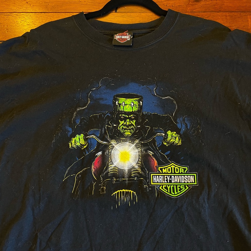 Harley Davidson Halloween Frankenstein Burlington NC Tee 2X